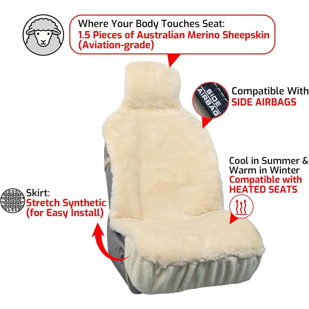 Aegis Cover Premium Sheepskin  - đánh giá và giá Car Seat Cover